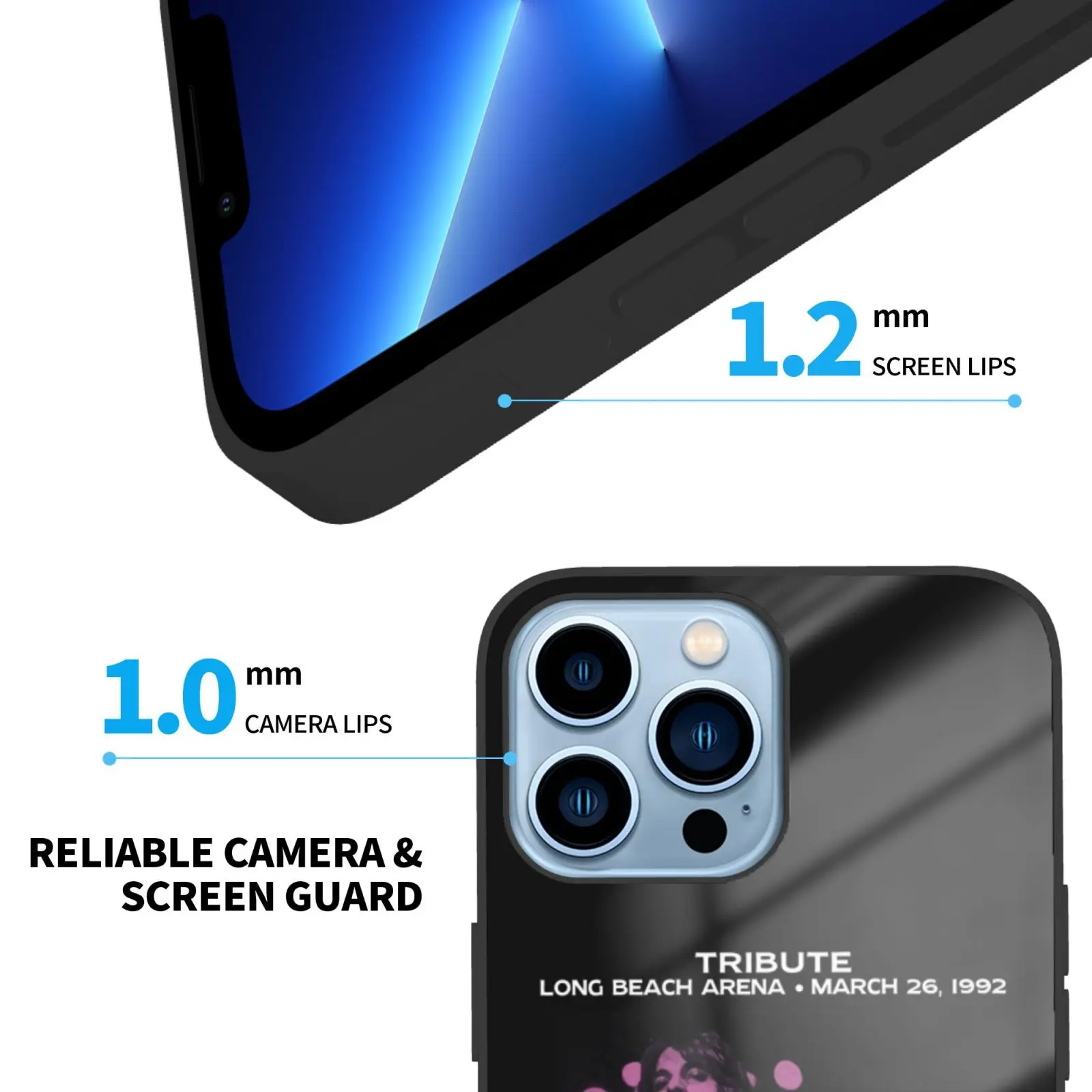 1992 черный чехол из закаленного стекла с принтом Рэнди роадс для iPhone 13 12 Mini Pro Max |