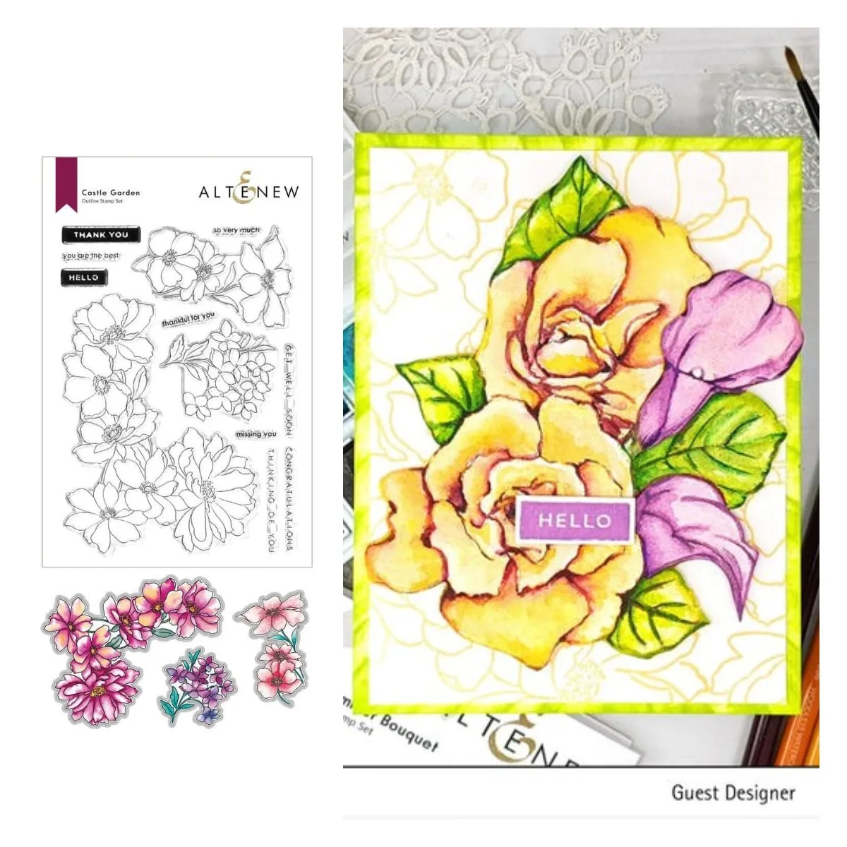 

Castle Garden Stamp & Die Bundle Metal Cutting Dies Stamps Scrapbook Diary Decoration Embossing Cut Dies Template Diy Greeting