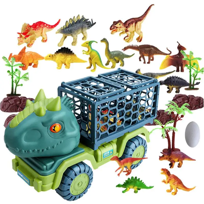 

Dino Truck Set Simulation Dinosaur Transport Car Carrier Truck Capture Jurassic Realistic Dinosaur Play Set For Kids Toys