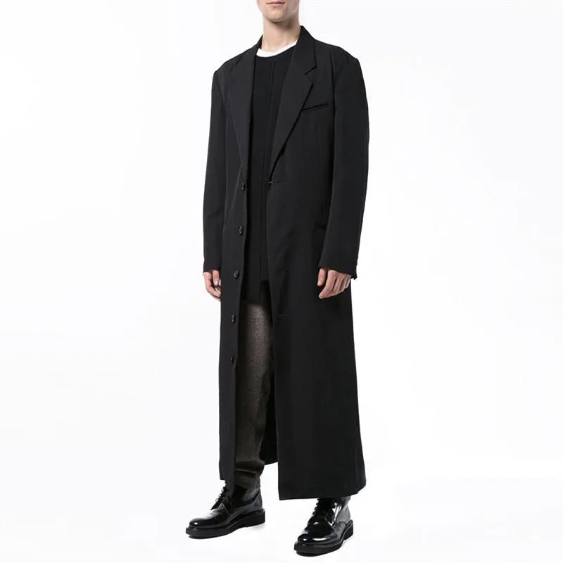 

Men's Trench Coat Spring And Autumn New Classic Simple Fashion Everything Plus Long Big Size Coat