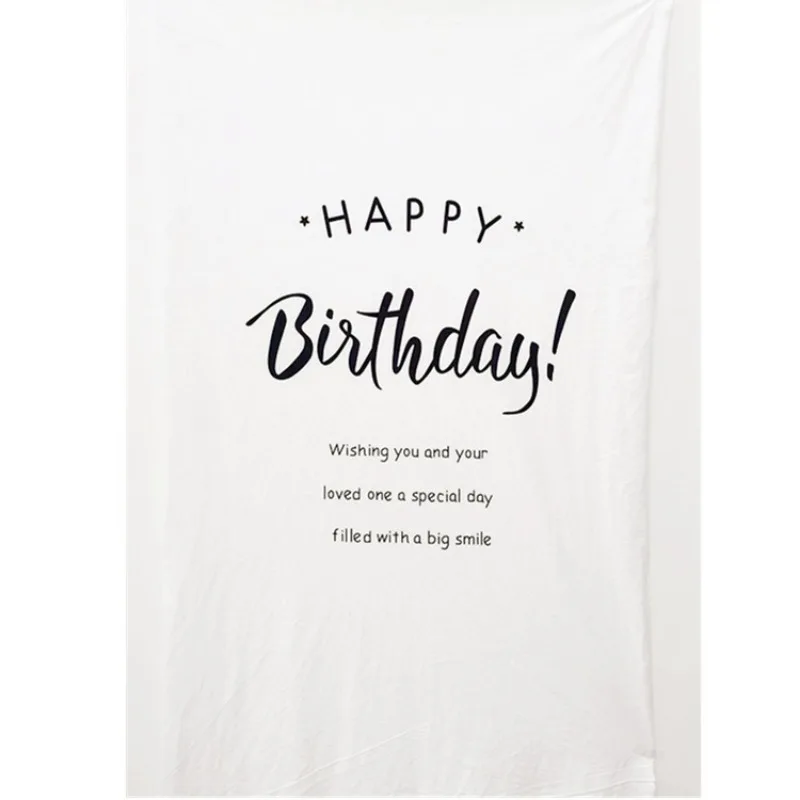 

Happy Birthday Background Tapestry Ins Simple Forest Japanese Backdrop Decorative Hanging Cloth Home Party Scene Photo Prop