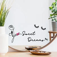 eyelashes english slogans wall stickers living room bedroom mirror decoration wall stickers self adhesive wholesale wall sticker
