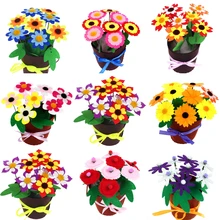 4pcs/set DIY Flower Pot Crafts Toys for Children Kindergarten Learning Education Toys Kids Handmade Potted Plant Arts Set 