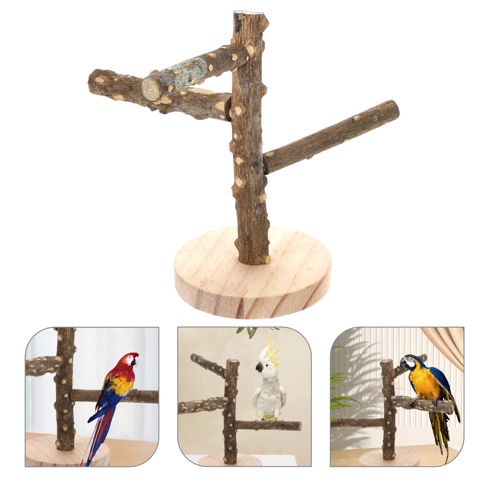 

Bird Perch Bird Cage Toy Parrot Wooden Platform Parrot Wood Stand Bird Chewing Toy