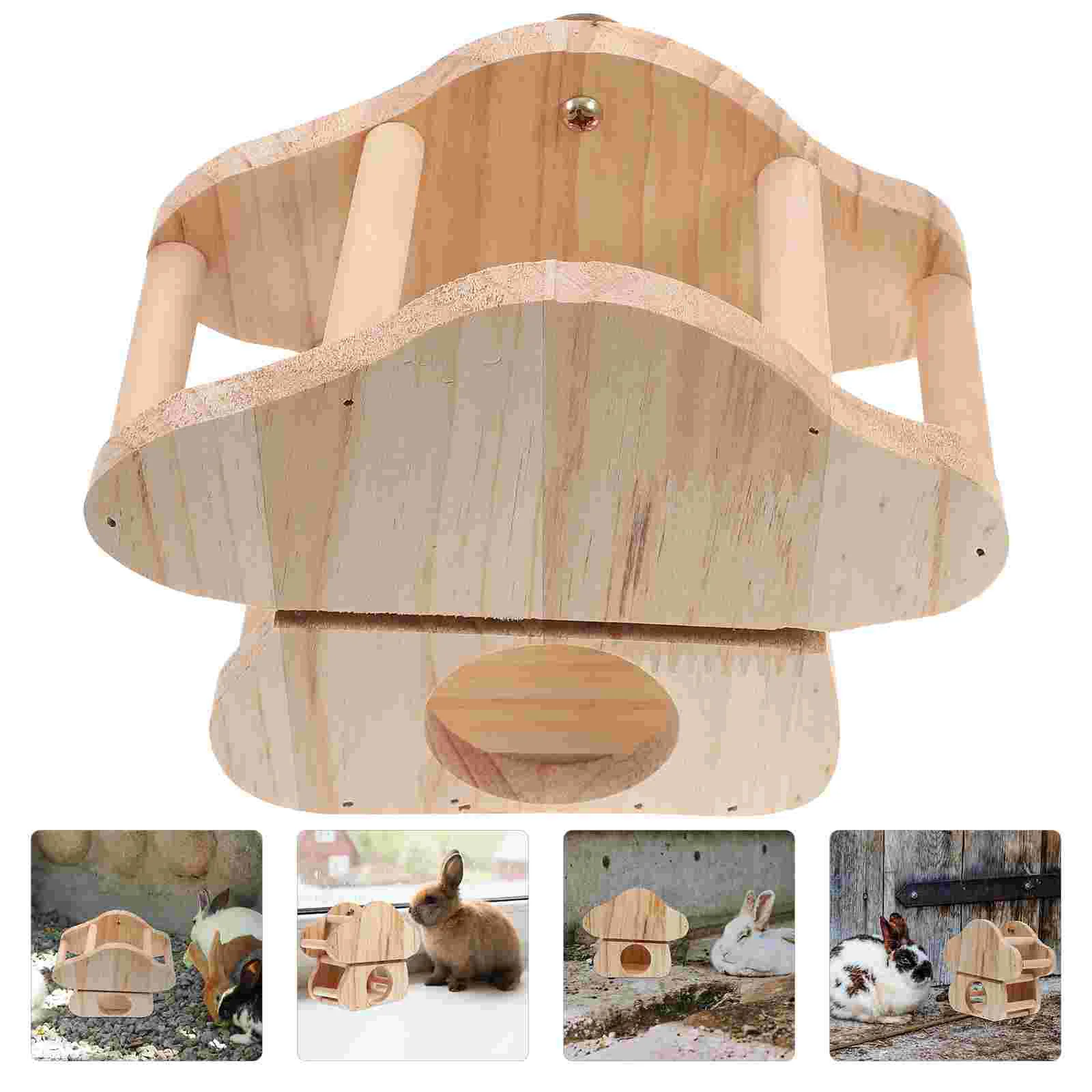

Hay Rack Holder Hanging Bunny Rabbit Convenient Wood Cage Feeder Wooden Container