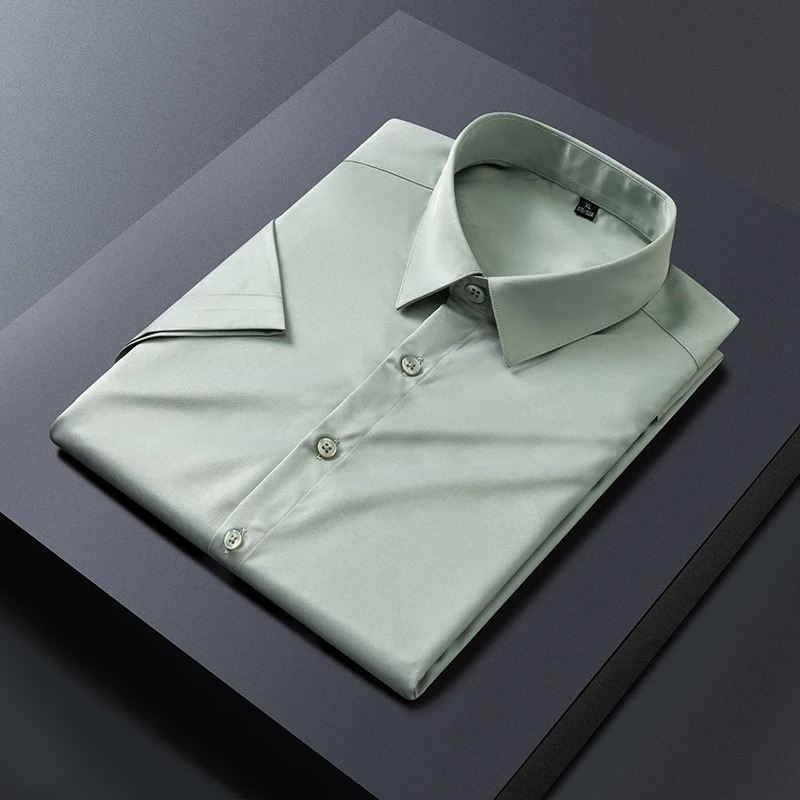 M-4Xl 2022 Men Shirts New Summer High Quality Cotton Short Sleeves Shirts Business Casual Fashion Breathable Shirts Jacket Men