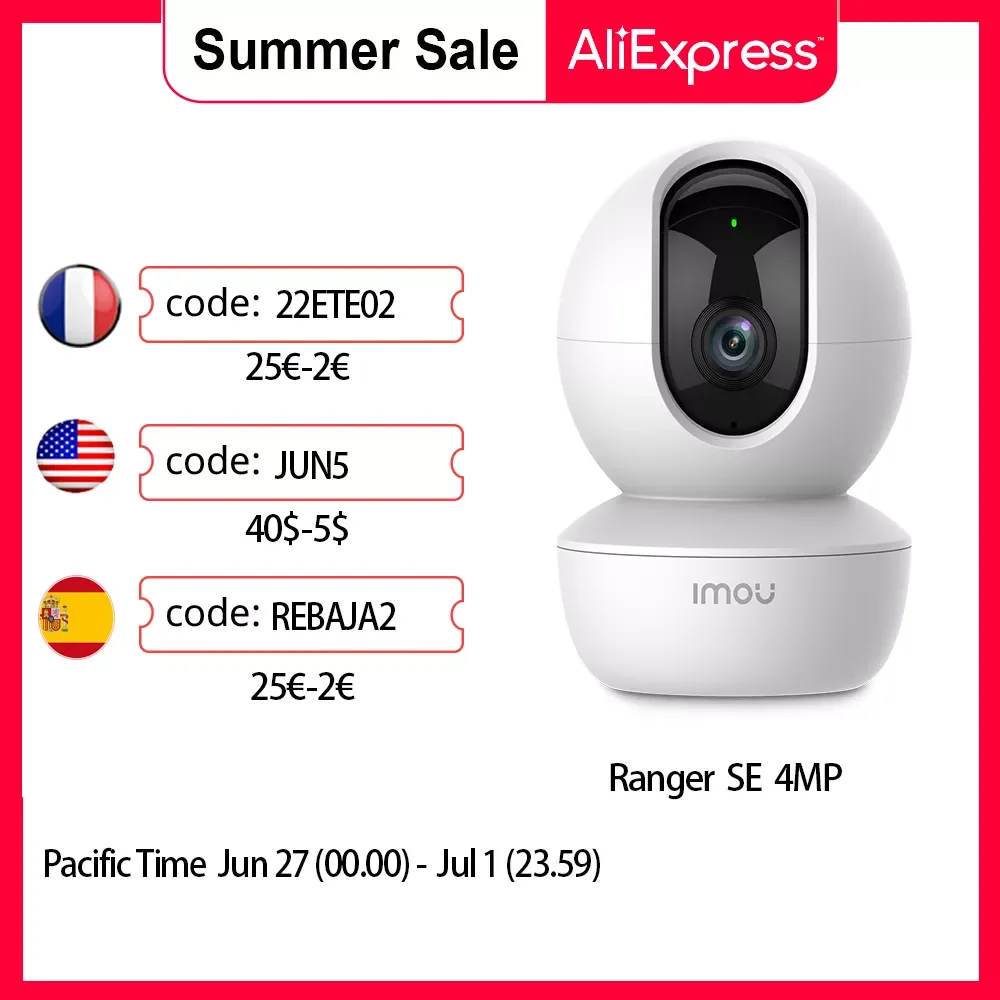 

Dahua imou Ranger SE 4MP 4X Digital Zoom AI Human Detect Camera Baby Security Surveillance Wireless ip CCTV Indoor 4MP Camera