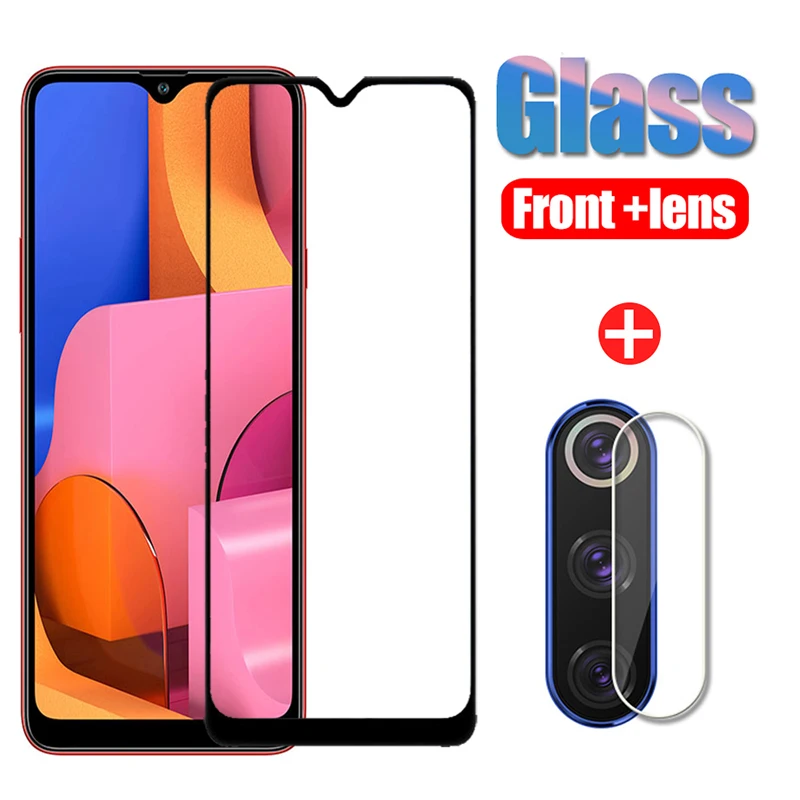 

2 in 1 Protective Glass For Samsung A50 A30 A80 A90 A70 S A31 A51 Glass Screen Protector Camera Lens For Samsung A20 21S