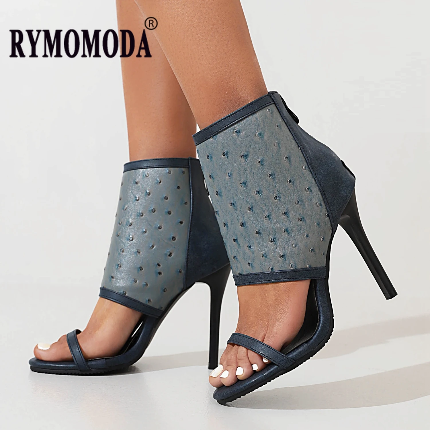 

Женские босоножки из ПУ кожи, на высоком тонком каблуке, с открытым носком