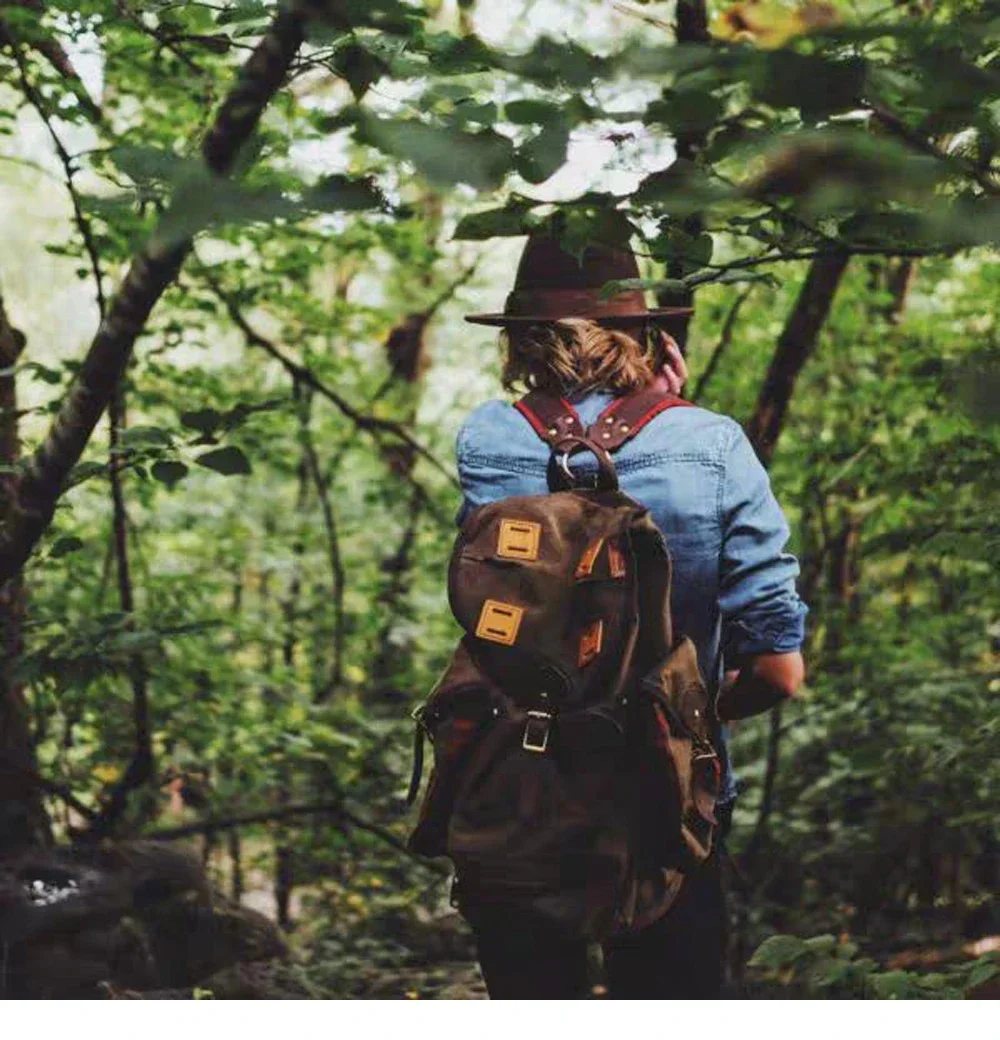 Классический рюкзак с тупой бритвой американский ретро FR825 масляный воск холст и