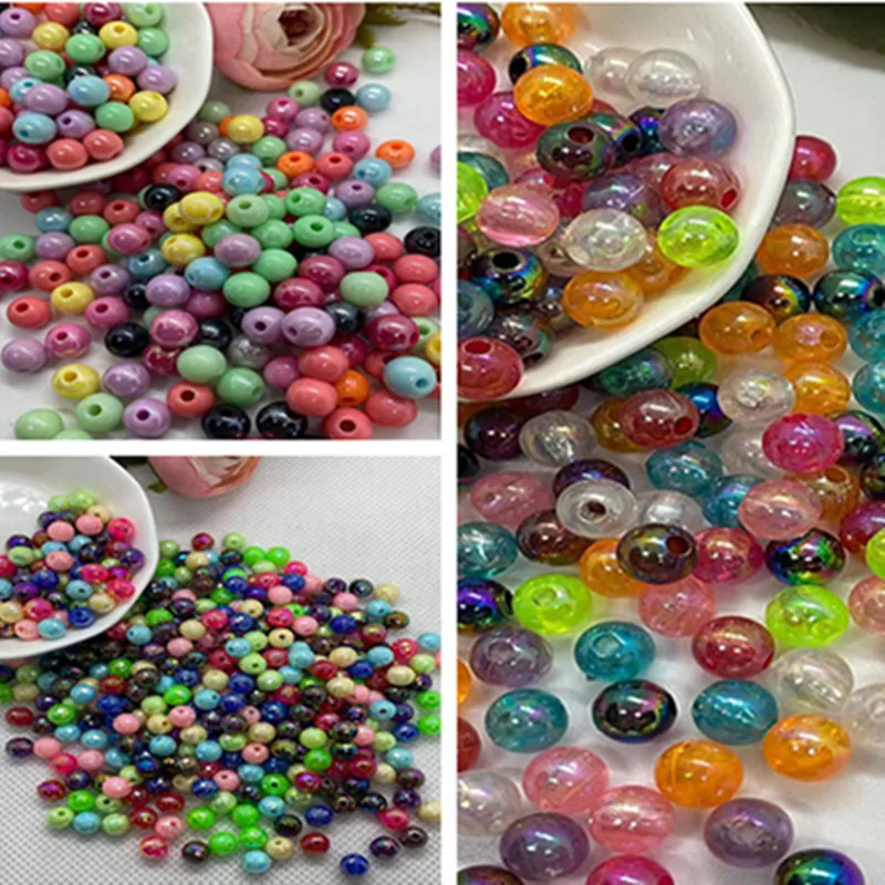 

6mm*100pcs/8mm*50pcs Colorful Acrylic Beads Diy Bracelet Necklace Pendant Accessories
