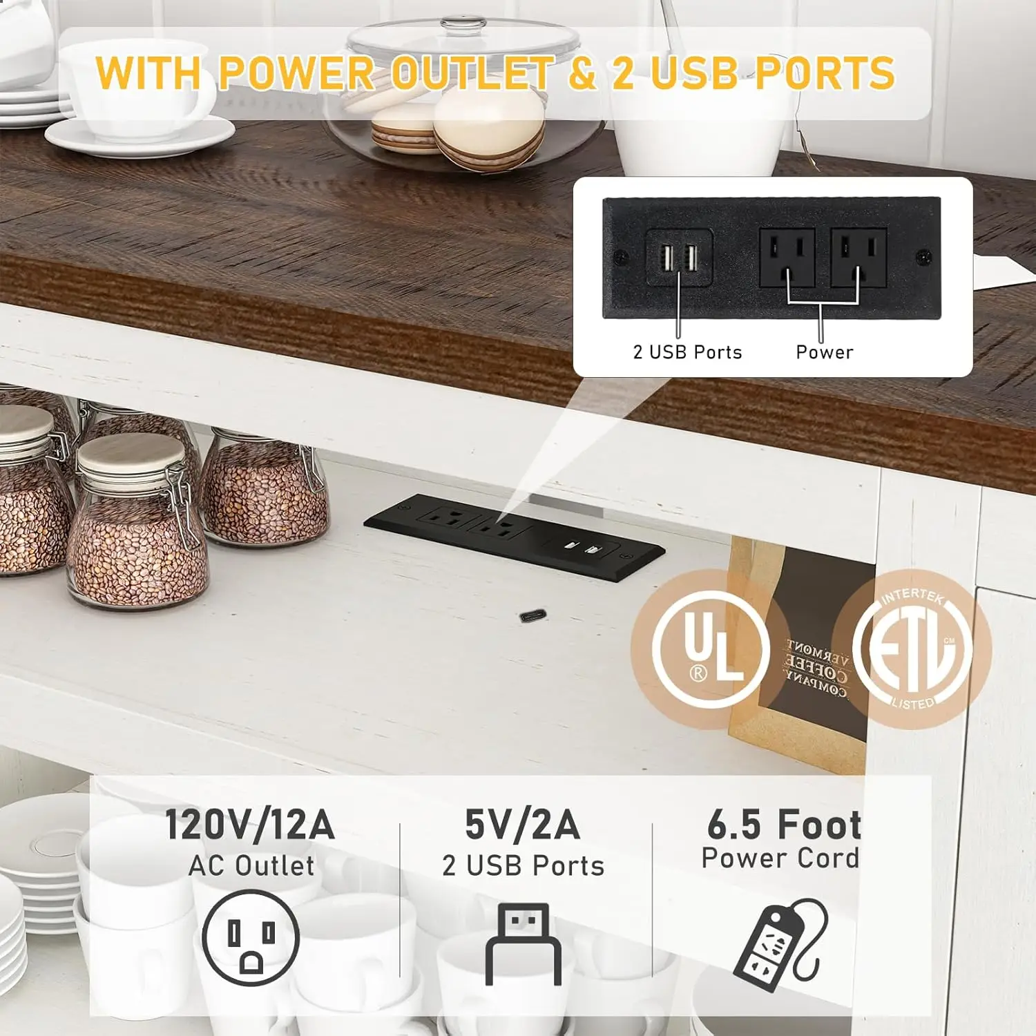 Подставка для телевизора в фермерском доме 66 дюймов с розетками 75 65-дюймовых