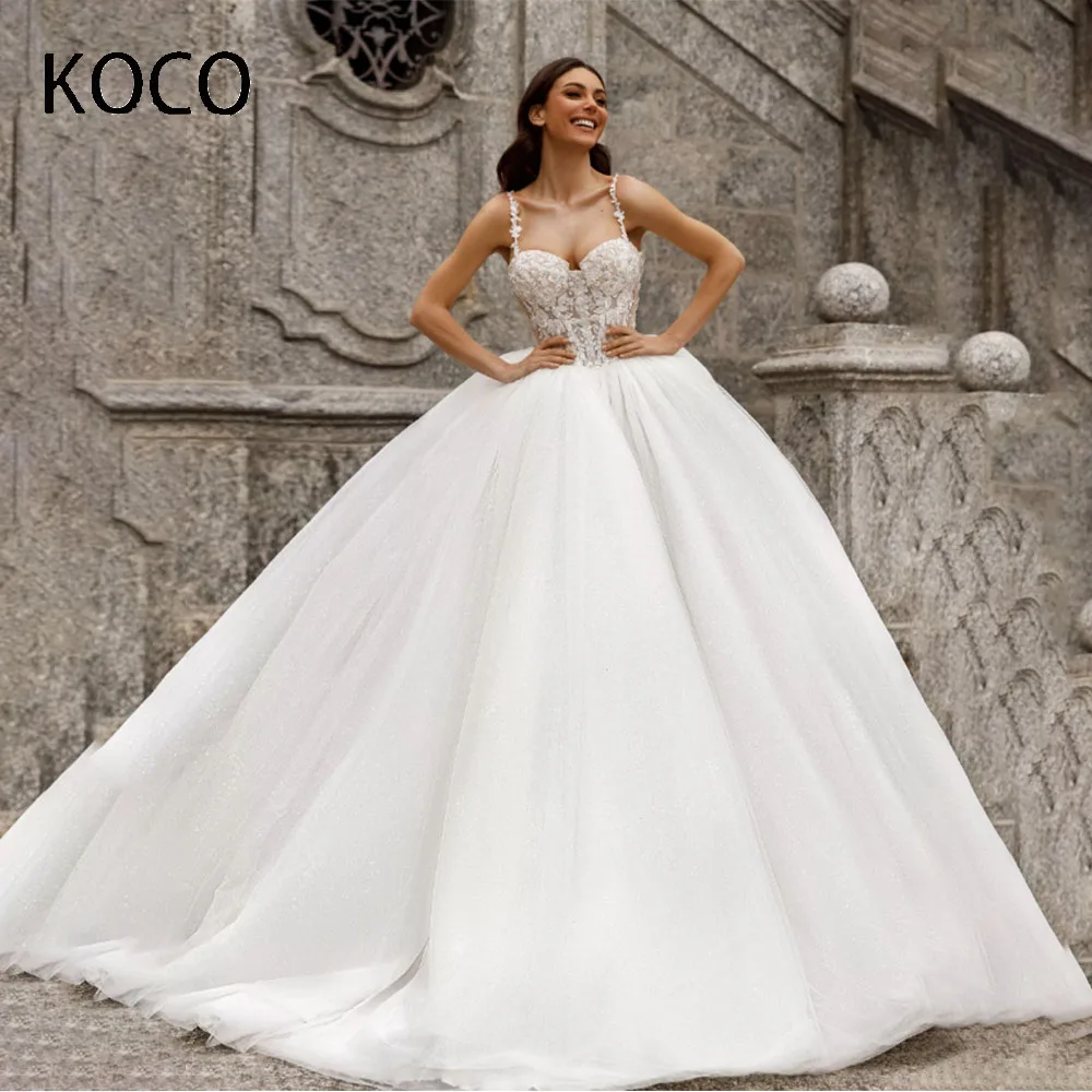 

MACDOUGAL Princess Wedding Dress Sweetheart A-line Court Train Tulle For Elegant Women Bridal Gown Vestido De Novia Custom Made