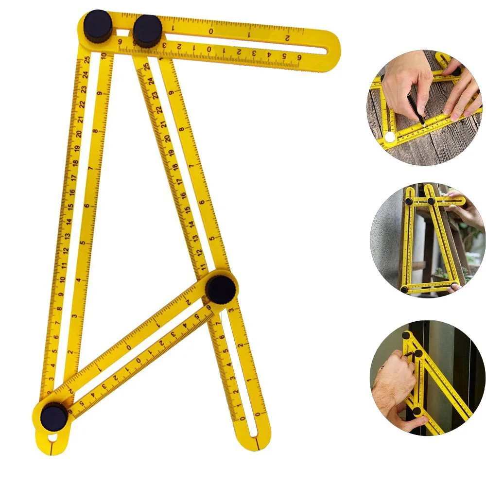 

Складная Угловая Линейка, Многосторонний Треугольный Измерительный Инструмент Для Деревообработки, Керамическая Плитка