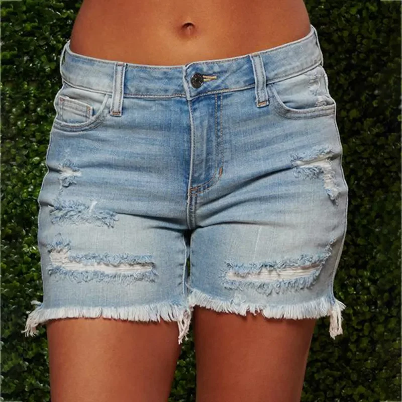 Size Women Summer Casual Denim Shorts Jeans Women High Waisted Short Push Up Skinny Slim Pocket Bermuda shorts for women