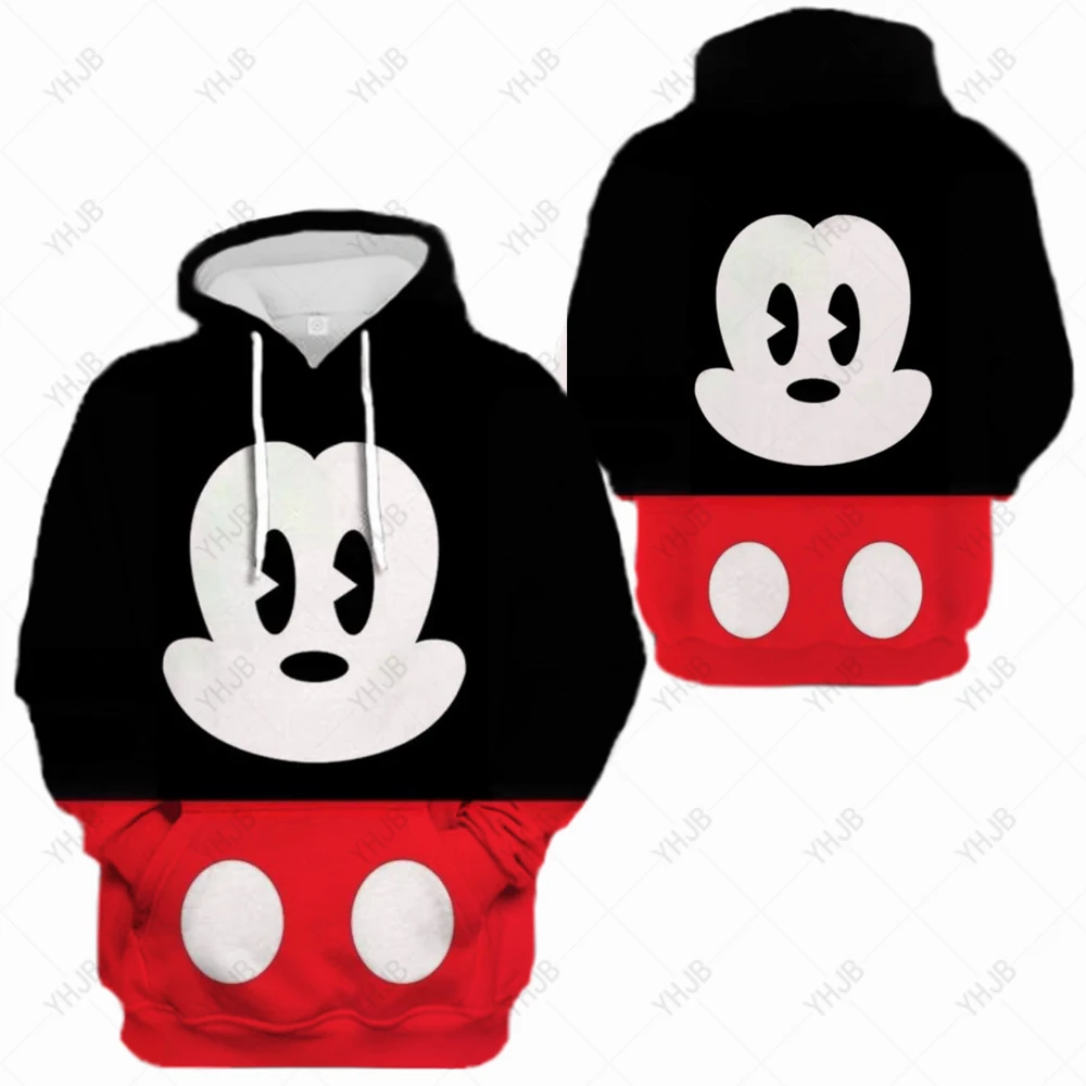 

2023 Disney Mickey Mouse Hoodie Cartoon Mickey Minnie 3D Print Long Sleeve Spring and Autumn Sweatshirt Unisex Casual Kids