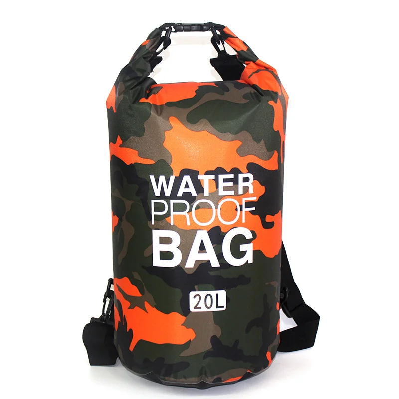 2/5/10/20/30L Diving Bag Waterproof Camouflage Swimming Bag Beach Rafting Bag Outdoor Boating Kayaking Travel Storage Dry Bag