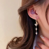 pearl butterfly earrings retro rococo style high sense light luxury super fairy pendant earrings for women