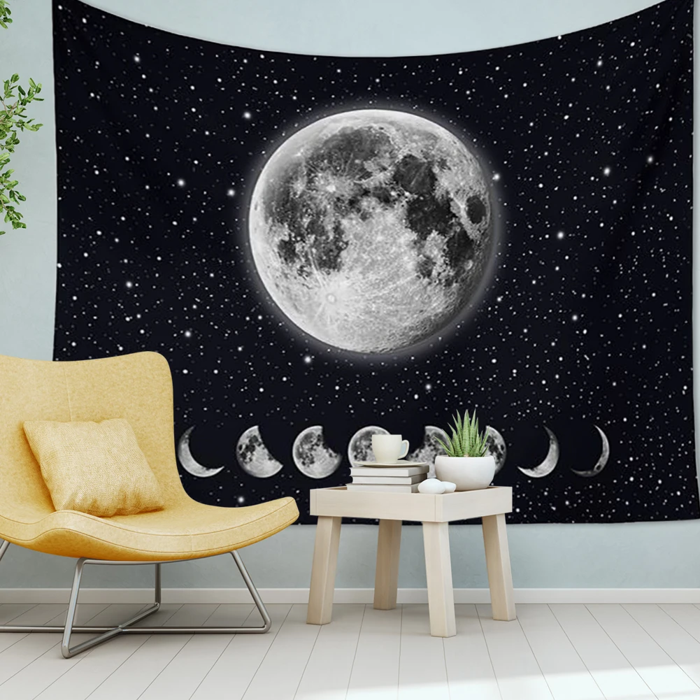 

Fantasy Moon Printed Wall Hanging Tapestry Home Floor Carpet Bedspread Beach Mat for Household Bedroom Decoration