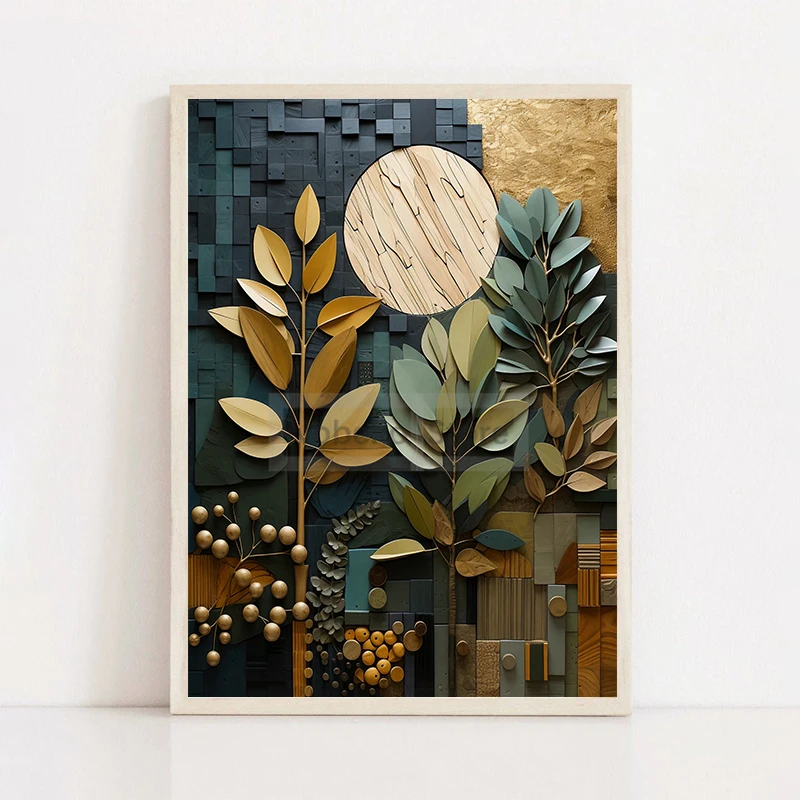 Ботанический постер на холсте, современный стиль