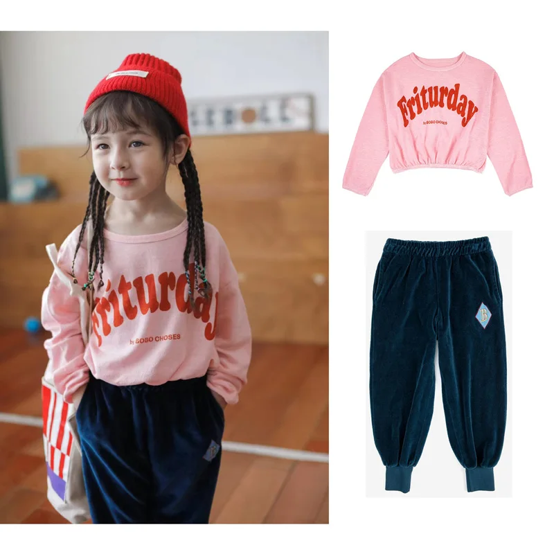 

Детский комплект из свитшота и брюк, из хлопка и ткани