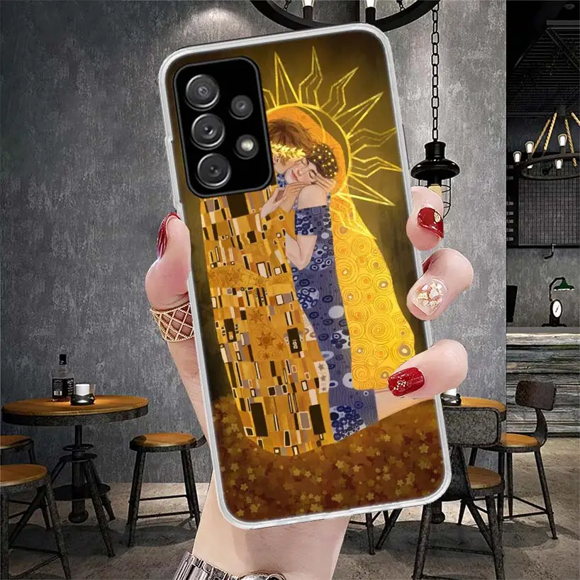 Фото Поцелуй Густава Климта Дизайн Мягкий чехол для телефона Samsung Galaxy A13 A14 A15 A16 A53 A54 A55 A56 A33 A34 A35 A36 A23 A24 A25 A26 A0 №5
