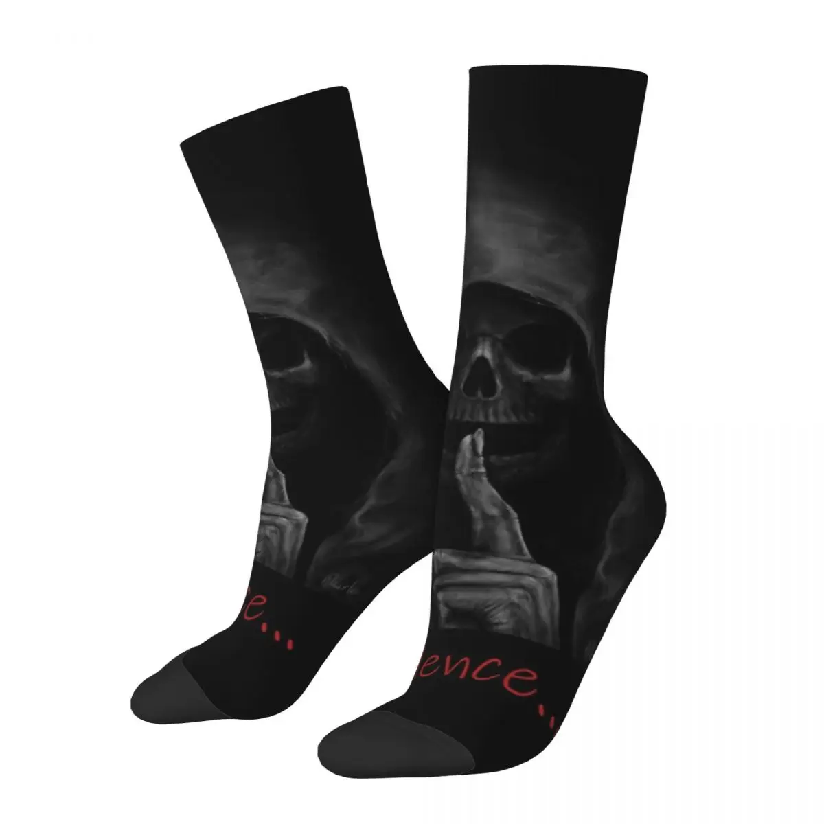

Funny Crazy Compression Sock for Men Silence Hip Hop Vintage Dead Silence Happy Quality Pattern Printed Boys Crew Sock