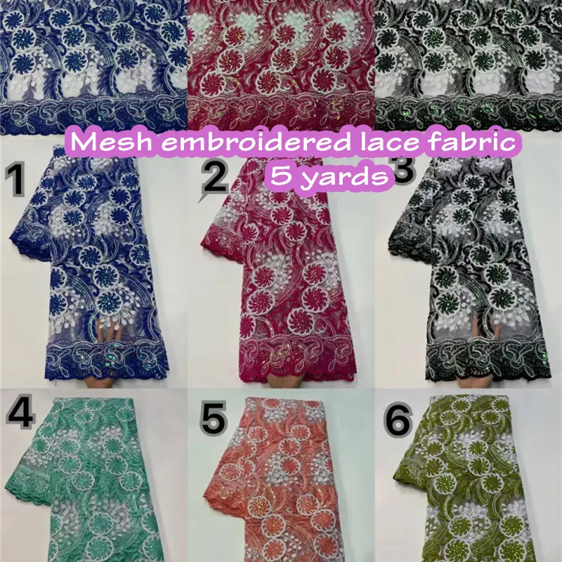 

Новая анкарская сетчатая вышивка, искусственное кружево, модное свадебное платье, модная ткань, ткань «сделай сам», ткань для шитья, 5 ярдов