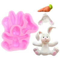 3d rabbit easter bunny silicone mould fondant cake molds cupcake tool kitchen bunny molds baking tool party cupcake diy supplies