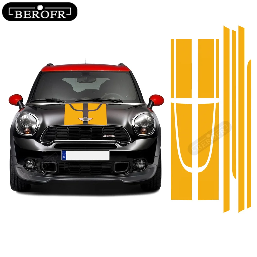 

Hood Trunk Engine Rear Side Stripes Car Sticker Body Kit Decal Decoration for MINI Countryman JCW John Cooper Works Accessories
