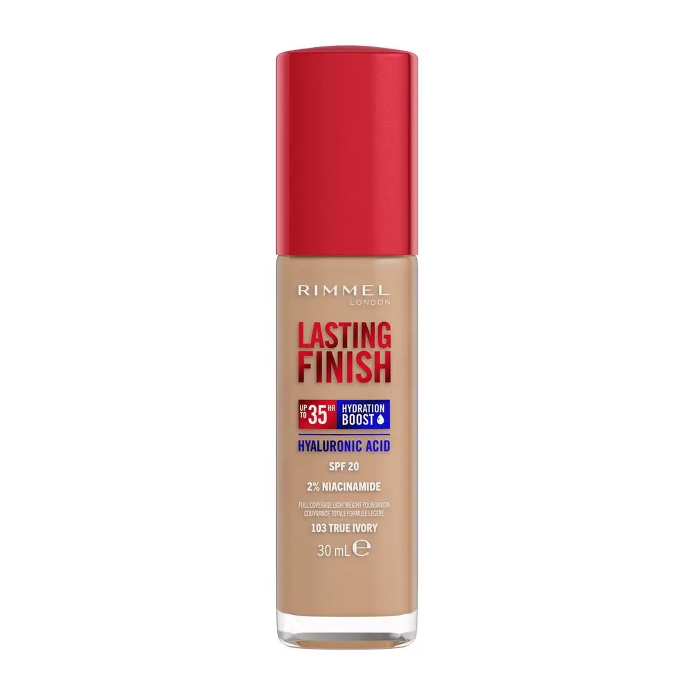 Тональная основа Rimmel стойкая финишная SPF20 103 истинная слоновая кость 30ml-покрытие