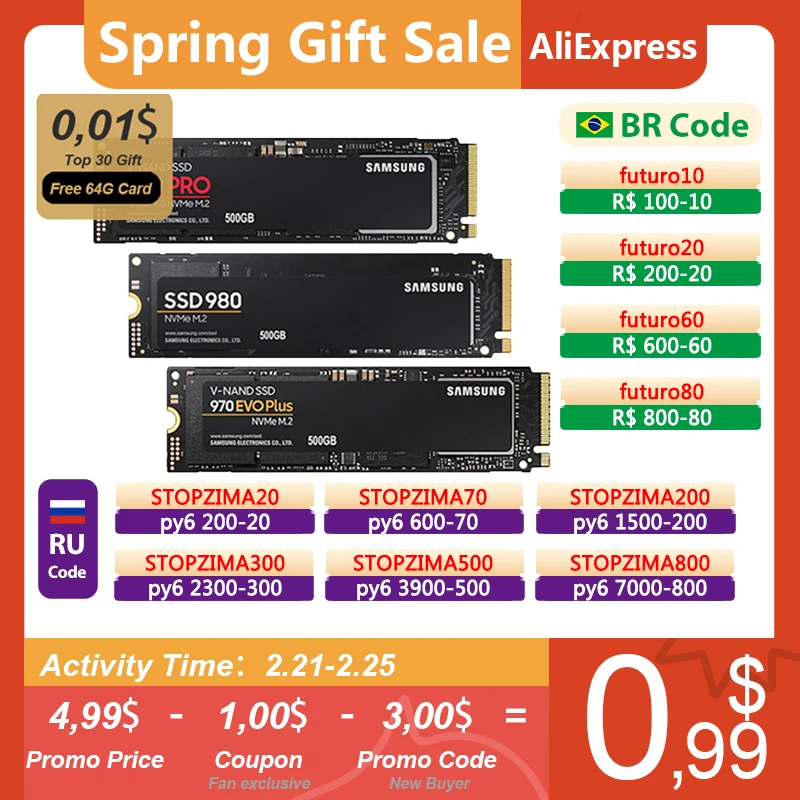  SAMSUNG SSD M2 Nvme 500 Гб 970 EVO Plus