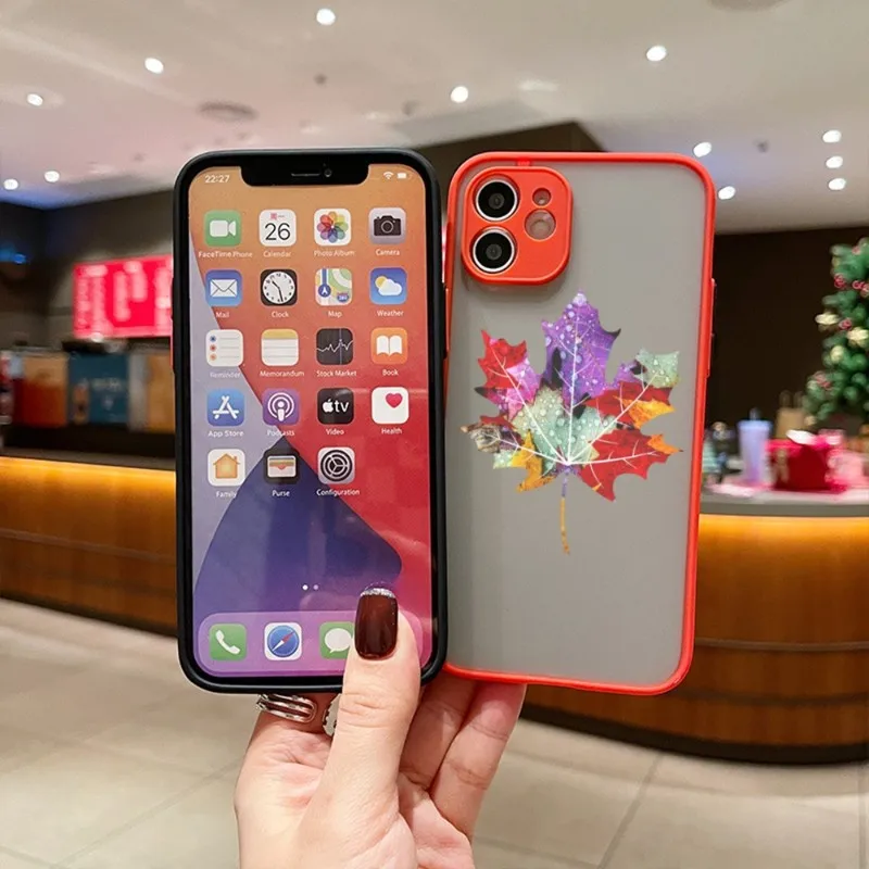 Чехол для телефона с Кленовым листом IPhone 13 12 11 Mini Pro Max XS X XR 8 7 Plus SE 2022 Кожаный