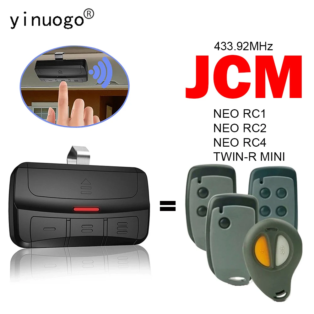 

JCM NEO RC1 RC2 RC4 TWIN-R MINI Remote Control JCM Garage Remote Control Door Gate Opener 433.92MHz Remote Control Garage Door