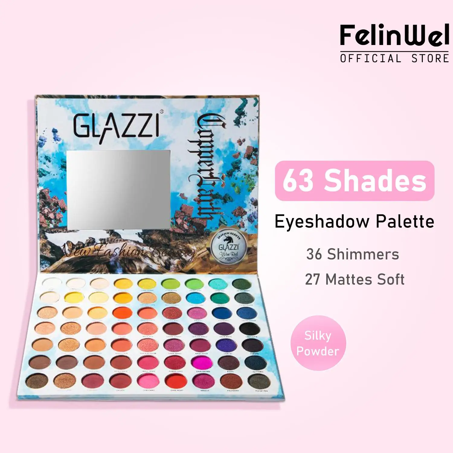 

FelinWel - Eyeshadow Palette 63 Colors Shimmer and Matte Gliter for Eyes