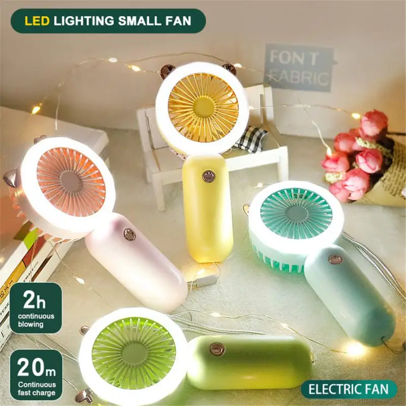 

2-speed Adjustment Refrigerator Usb Charge Mini Desktop Fan With Night Light Lazy Fan Refreshing Appliances Portable 1pcs