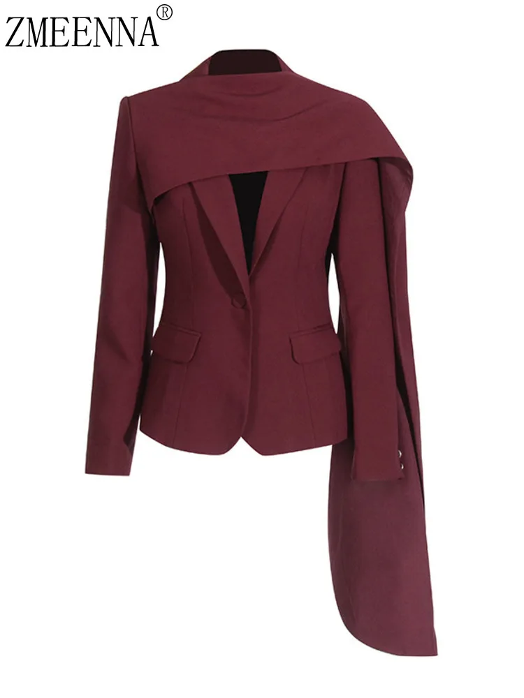 ZMEENNA V-образный вырез шаль пэчворк однотонные Элегантные повседневные Модные