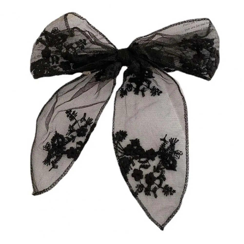 

Hair Clip for Women Romantic Hair Decoration Lightweight Lace Bow Clip for Women Anti-slip Styling Tool Gift Charming Hair Clip