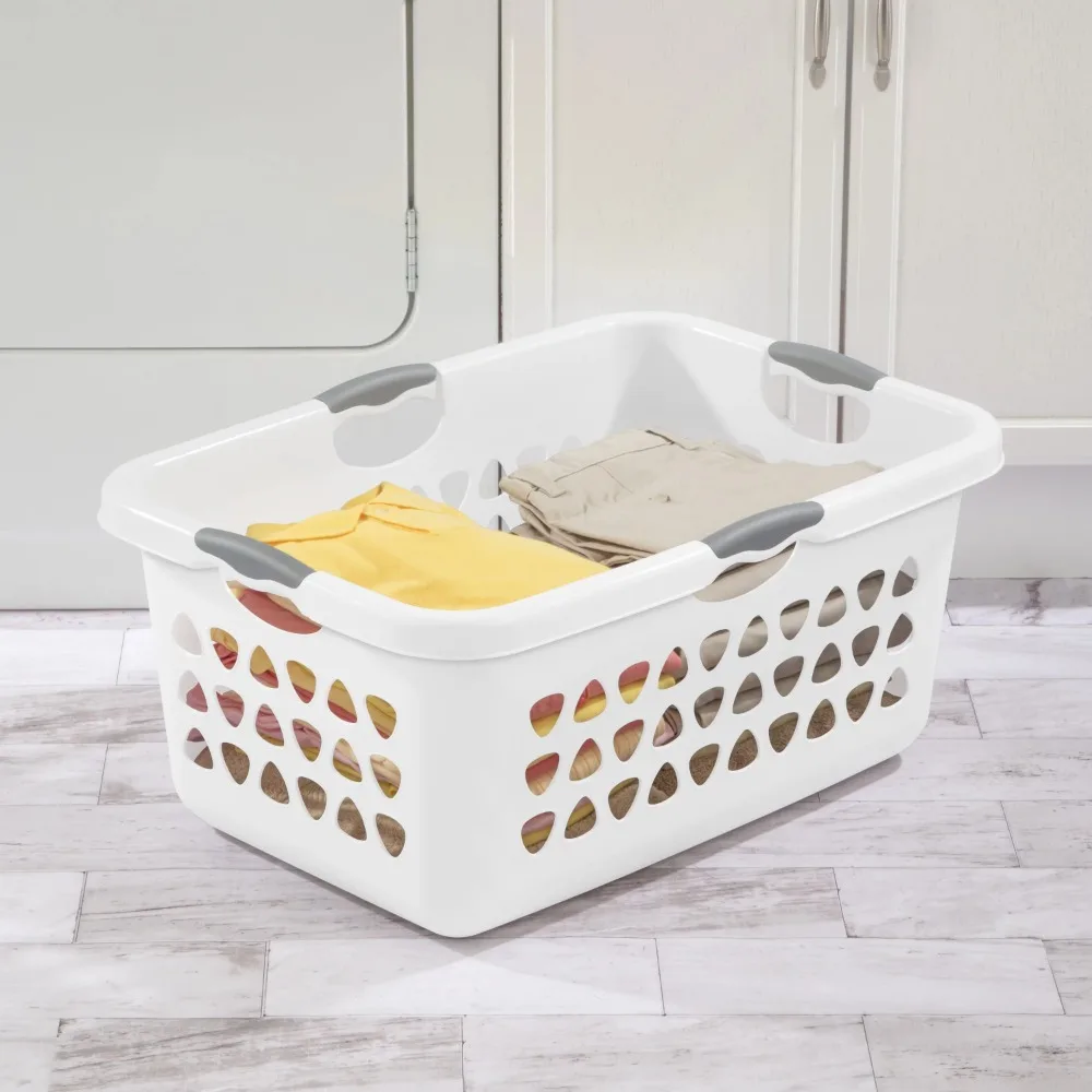

2 Bushel Ultra Laundry Dirty Clothes Basket Plastic White 4 Pack