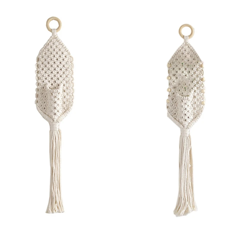 

Подвесной гобелен в богемном стиле с кисточками, плетеный цветочный горшок, сетчатый мешок, подвесная корзина с зелеными растениями, вешалк...