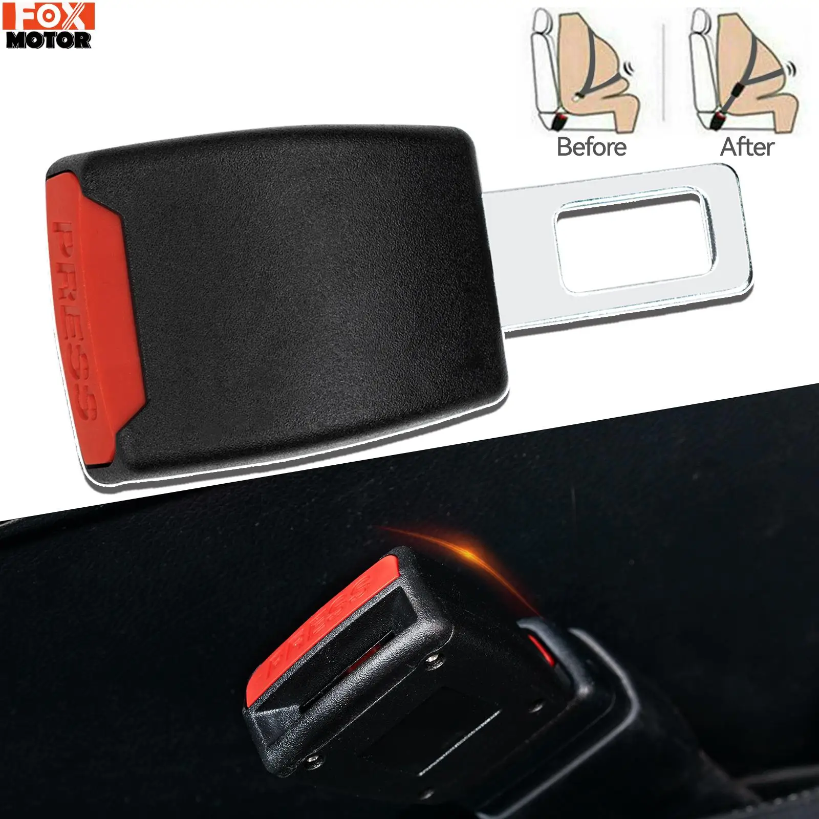 

11cm Car Vehicle Seat Belt Adjuster Extension Plug Strap Safety Lock Clip Buckle Seatbelt Extender Alarm Stopper Accessories Kid