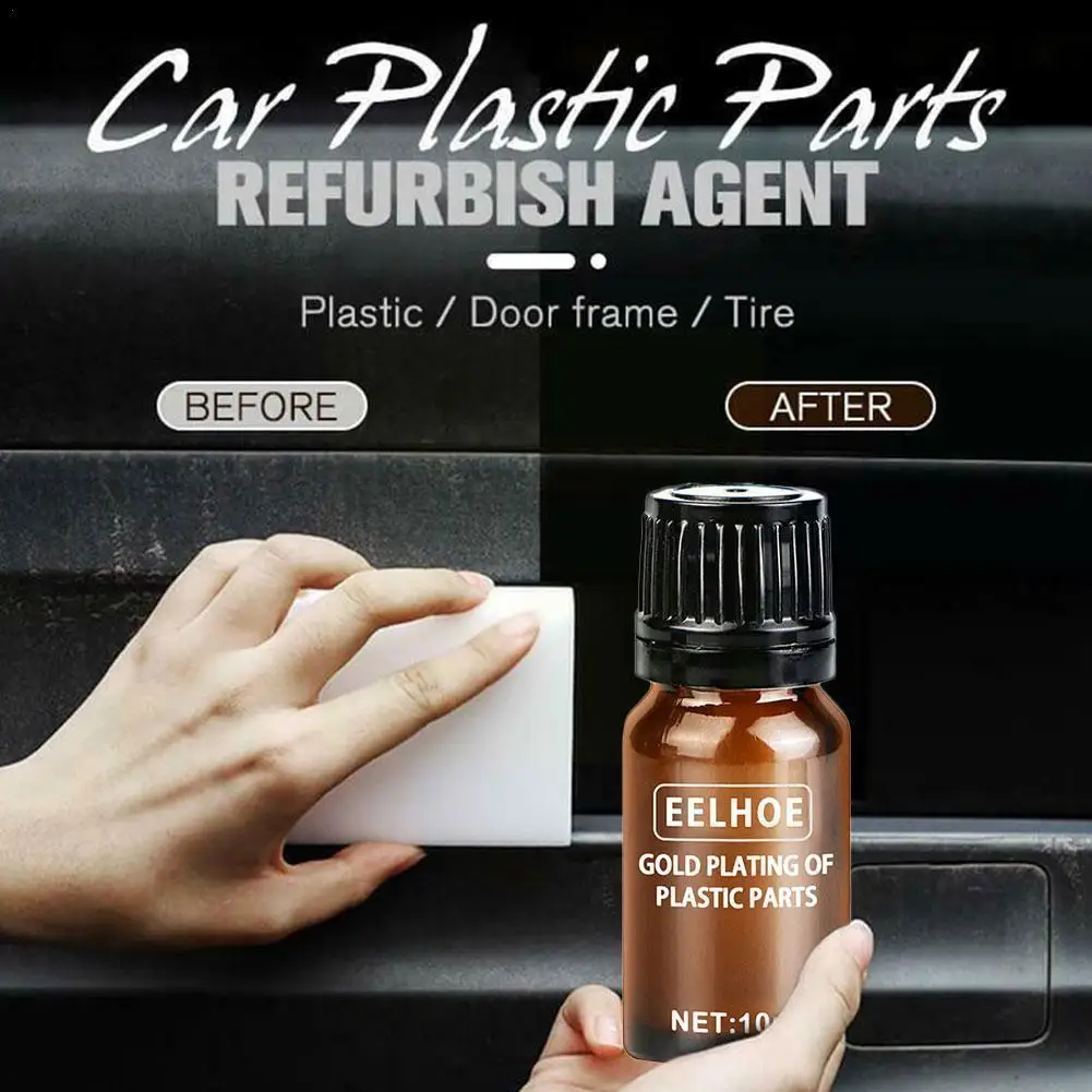 

10ml Plastic Parts Retreading Agent Wax Instrument Coating Auto Plastic Cleaner Renovated Car Interior Light Auto Panel F2O4