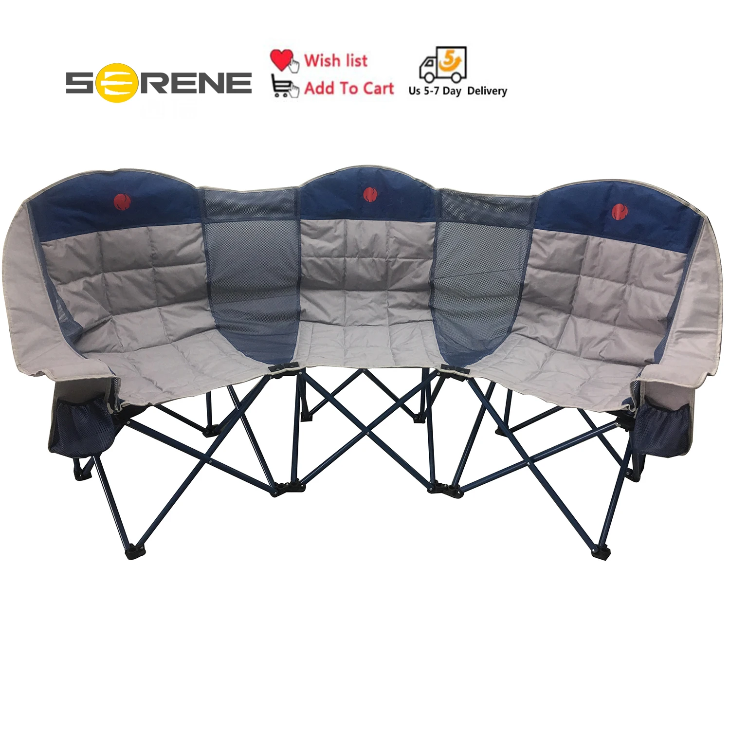 

OmniCore Designs MoonPhase Tiple Loveseat Quad Camp Chair,Triple (integrated cup holder)
