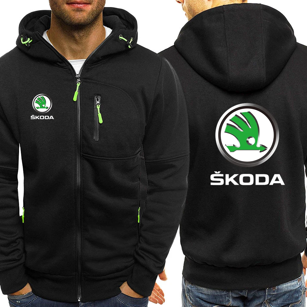 

Skoda Logo 2022 New Long Sleeve Mans Hoodies Sweatshirts Slim Comfortable Zipper Hoody Sweatshirt Streetwear Hooded Coats