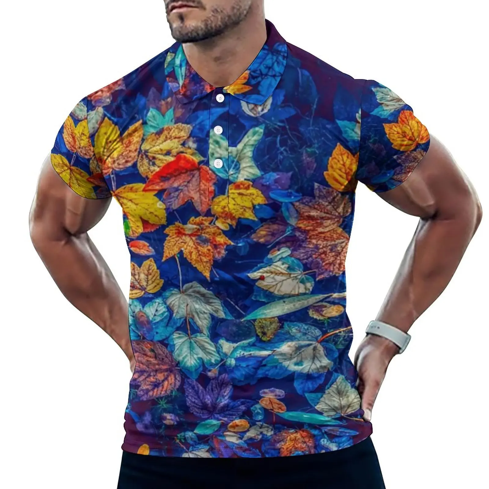 

Осенние повседневные рубашки поло с цветным принтом, футболки с коротким рукавом и принтом, большие размеры Y2K, Подарочная идея