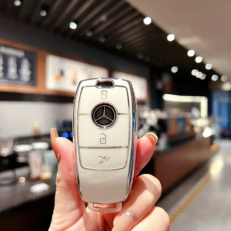 

Чехол для автомобильного ключа из ТПУ, чехол для брелока для Mercedes Benz C260L A200L E200L E300L GLC260L, аксессуары, держатель для ключей