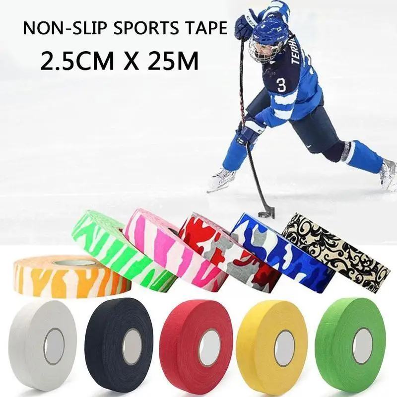 

25m Ice Hockey Bar Badminton Handle Bike Grip Handlebar Cloth Accessories Sticky Anti-slip Team Tape Sports Q2L6