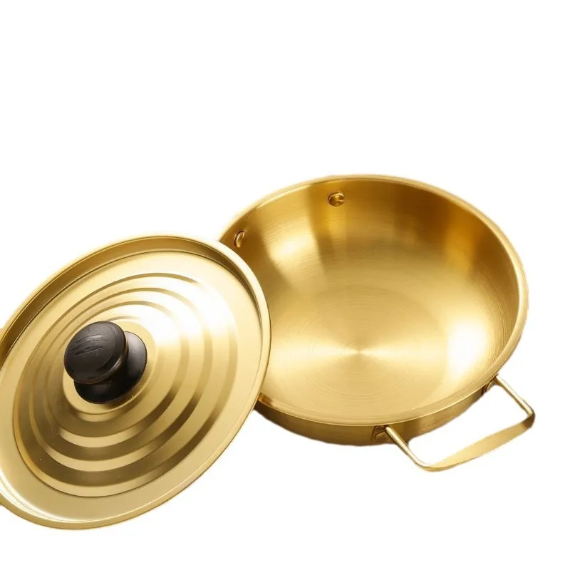 Золотой кастрюля для супа из нержавеющей стали