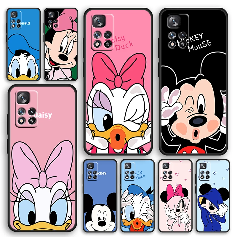 

Mickey Minnie Couple Black Phone Case For Xiaomi Redmi Note 12 11E 11S 11 11T 10 10S 9 9T 9S 8T 8 Pro Plus 5G Cover