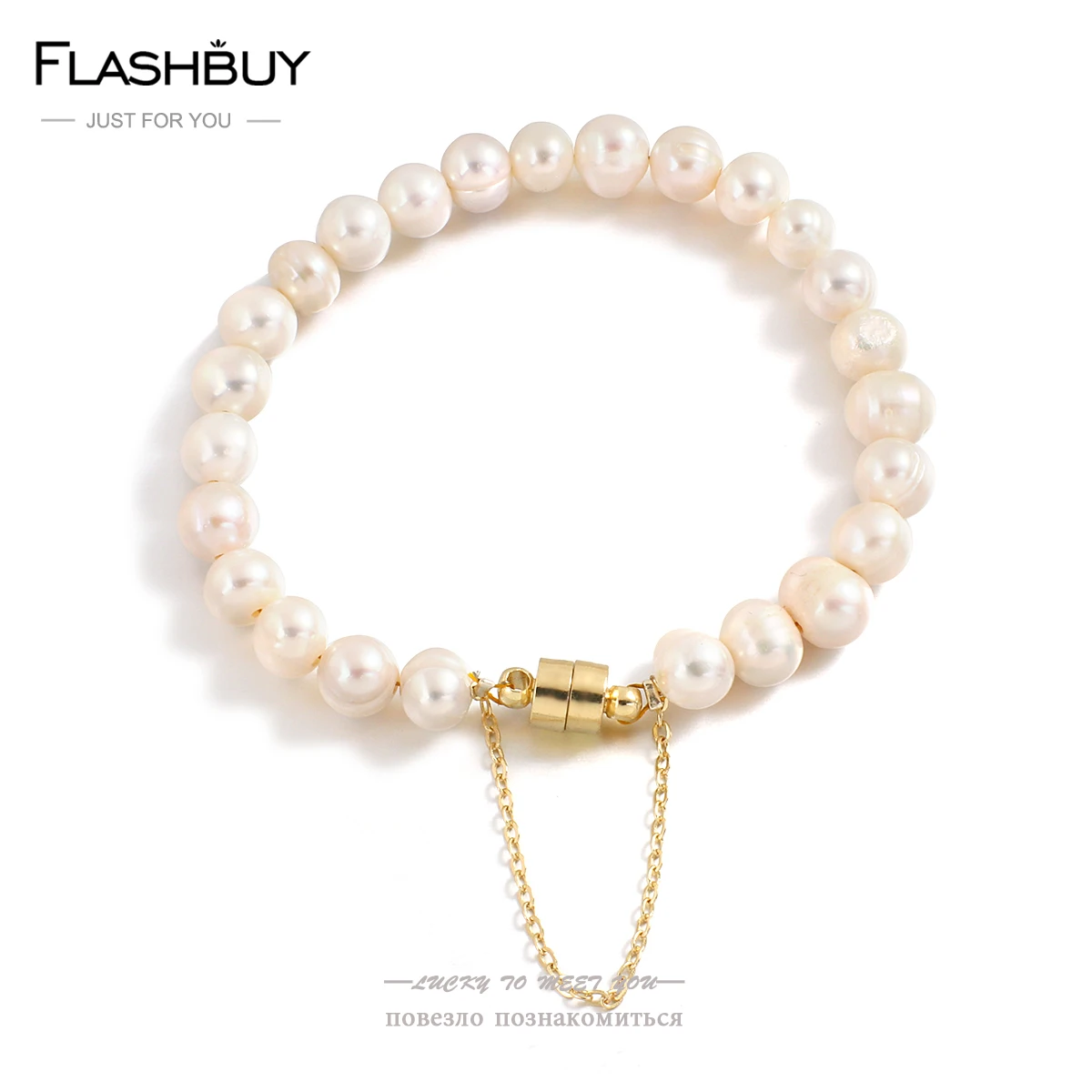 

Flashbuy Irregular Baroque Freshwater Pearls Bracelet for Women Temperament Bracelet Magnetic Buckle High Quality Accessories